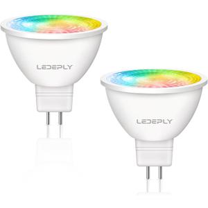 Zigbee MR16 LED Smart Bulb, Hub Required, Compatible with Phi*Lip*s Hu*e*, Alexa, Google, & ConBee, 5W =50W, GU5.3, Dimmable, AC/DC 12V, Color Changing & Tunable White, 2-Pack