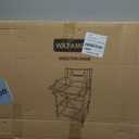 Tall Folding Directors Chair with Side Table 30.71" Seat Height Foldable Camping Chair Bar Stool for Makeup Artist Face Painting with Footrest and Storage Pocket Supports 350LBS (Black)