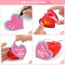 28 Pack Valentines Day Gifts for Kids, Mochi Squishies Party Favor Set with Valentines Greeting Cards and Filled Hearts, Valentine's Day School Prize Party Favor, Classroom Exchange Gift Set