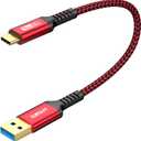 Sunguy 10Gbps Android Auto USB Cable 1FT, 3A USB C 3.1 Gen2 Cable Data Transfer, USB C CarPlay Cable Fast Charging Compatible with iPhone 17/16/15 Series, Samsung Galaxy S25 S24 Ultra, Pixel