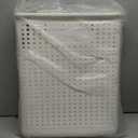 Multi-functional collapsible dirty clothes hamper with wheels plastic laundry hamper for bedroom, bathroom and laundry room, storage basket with handle (White, Extra Large with Pulley)