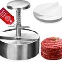 Hamburger Press Patty Maker,304 Stainless Steel Burger Press Patty Maker, Non-Stick Patty Maker for Beef, Hamburger Patties, Meat (5.5inch)