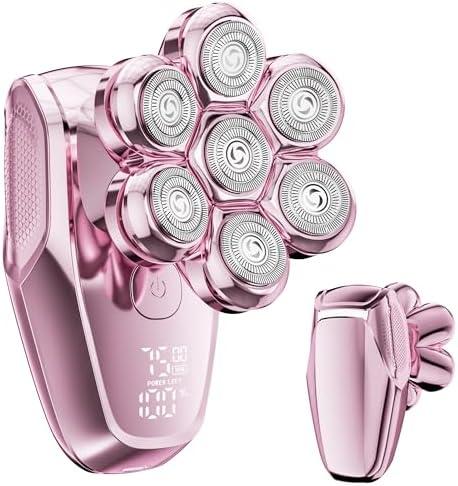 MALEGEBAZ Electric Razors for Women - 7D Electric Shaver for Women, IPX8 Waterproof with USB-C Fast Charge, LED Display, 2 Speeds & Magnetic Heads, Gifts for her