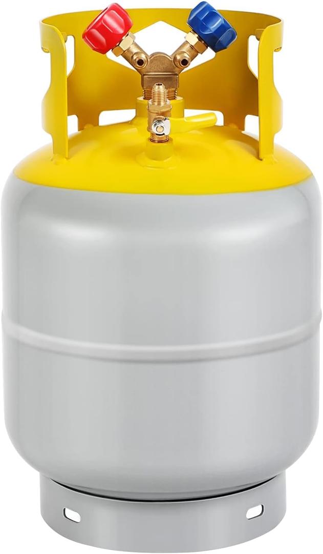 Refrigerant Recovery Cylinder Tank 50 LB, 1/4 SAE Y-Valve Freon Recovery