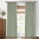 Pinch Pleated Curtains Blackout, Linen Blackout Curtains 96 inches Long 2 Panels Set for Bedroom, Thermal Insulated Pinch Pleated Drapes for Living Room, 40"W x 96"L (Pack of 2), Light Sage