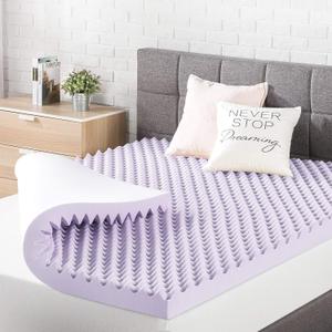 Best Price Mattress 3 Inch Egg Crate Memory Foam Mattress Topper with Soothing Lavender Infusion, CertiPUR-US Certified, Dorm Essentials, Short Queen