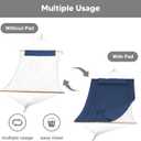 SUNCREAT Hammocks Outdoor Double Hammock with Hardwood Spreader Bar, 475 lbs Capacity, Heavy Duty 15 FT Hammock with Large Soft Pillow, Dark Blue