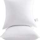 HITO 18x18 Pillow Inserts (Set of 2) - Down Alternative 100% Cotton Cover Decorative Square Throw Pillows White for Couch Bed Sofa