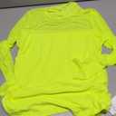 Poetsky Women's Sexy Sheer Long Sleeve Tops Mock Turtle Neck Mesh Ruched Fall Trendy Going Out Shirt Fitted Blouse 2026 (Neon Green, XL)