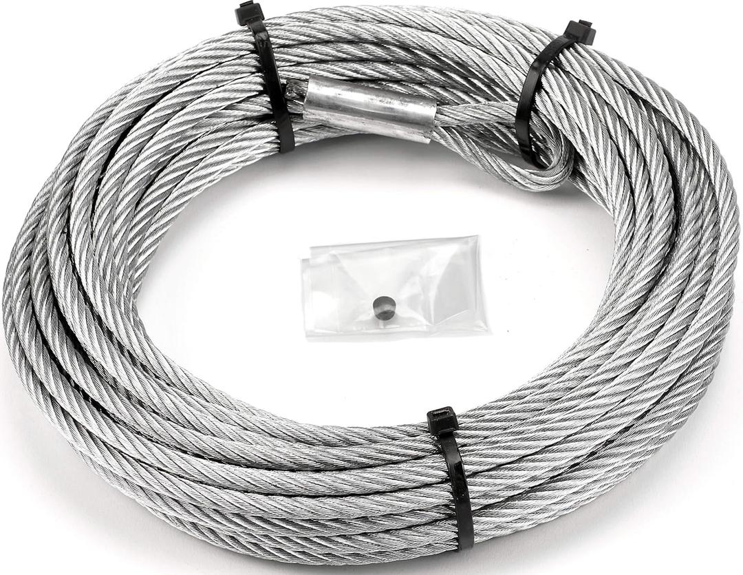 WARN 100973 Service Part - Wire Winch Rope Replacement Kit, Fits: VRX and AXON Winches - 1/4" x 50'
