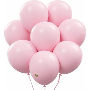 AFTERLOON Biodegradable Balloons 50 pcs Baby Pink 10 Inch, Matte Color Thickened Extra Strong Latex Helium Float, for Baby Shower Gender Reveal Garland Arch Wedding Birthday Party Decorations