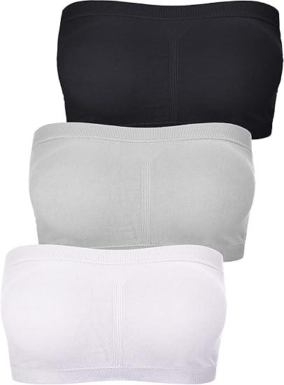 Women Bandeau Bra Padded Strapless Bralette Bra Seamless Bandeau Tube Top XXL