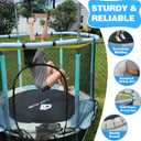 55" Indoor & Outdoor Trampoline for Kids with Enclosure, Toddler Trampoline with Adjustable Gymnastics Bar & Toys, No-Gap Safety Design