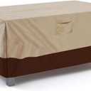 Vailge Rectangular/Oval Patio Table Cover, Heavy Duty and Waterproof Outdoor Lawn Patio Furniture Covers (Beige&brown, 42"Lx24"Wx16"H)