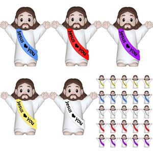25 Pcs Little Jesus FiguresMini Jesus Figurines Tiny Statues for Easter Egg Stuffers to Hide and Seek Sunday School Religious Party Share Vibrant Color
