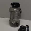AQUAFIT 64 oz Water Bottle with Time Marker - Straw & Chug Lid - BPA Free Half Gallon Gym Water Bottle with Handle - Big Gallon Jug (Gray, 64 Ounces)