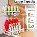 Liuoud Under Sink Organizer 2 Pack, 2 Tier Slide Out Large Capacity Height Adjustable Under Sink Organizers and Storage for Kitchen Bathroom Cabinet, White
