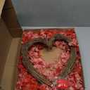 Aneco Valentines Day Heart Wreath 18 Inch Red and Pink Artificial Floral Valentines Wreath for Front Door with Ribbon Wall Window Hanging Decor for Wedding Anniversary Holiday