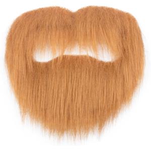 Cosela Self Adhesive Fake Mustache Men Cosplay Costume Facial Hair Halloween Novelty Stick On Fake Beard (Orange)