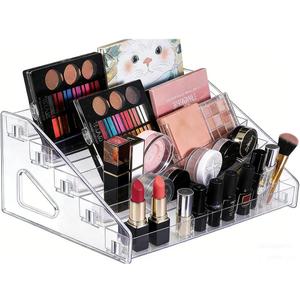 12 Inchs Acrylic Tiered Display Stand 5 tier Acrylic Riser Display Shelf Stands for Card Bookmark Greeting Sticker Postcard