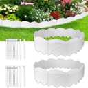 Vashly 40Ft Edging for Landscaping 6 inch Tall Garden Edging with 40Pcs Anchoring Stakes, 40Pcs White Garden Edging Border Landscape Edging Flower Bed Edging Borders