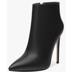 Heeled Ankle Boots for Women Pointed Toe Stiletto High Heel 4.7 Inch Booties with Zipper Sexy Evening Party Dating Fall Shoes 7