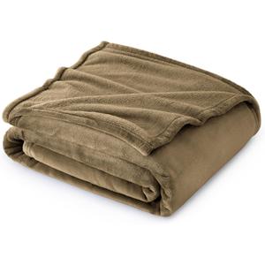 Bedsure GentleSoft Fleece Blanket Twin Size Camel - 300GSM Lightweight Plush Fuzzy Cozy Soft Warm Blanket for Bed, Sofa, Couch, Travel, Camping, 60x80 inches