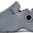 Waterproof Slippers for Men Women Comfy Winter Garden Clogs Warm and Fuzzy Slippers Slip On Home House Shoes Indoor Outdoor Deep Grey,12 Women/10.5 Men,Label Size 44