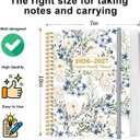 2026-2027 Daily & Monthly Planner Calendar - Daily Planner Calendar One Page Per Day from July 2026 to June 2027, Flexible Cover, 7" x 10", Storage Pocket, Crushed Flower