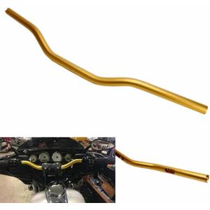 1" (25.4mm) Club Style Moto Bars CNC Aluminum Handlebar 32" Width for Harley Dyna Low Rider FXDLS Fat Street Bob FXDF FXDB FXBB Sportster (Gold)