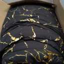 Yogeneg Gold Metallic Marble King Size Comforter Set,7 Piece Bed in a Bag,Foil Print Glitter Black Comforter and Sheet Set,All Season Soft Microfiber Complete Bedding Sets(Black,King)