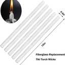 EBaokuup 30 Pcs Long Life Fiberglass Replacement Wicks,10'' Lighting Torches Wick,Citronella Wicks for Bottles,Indoor Decor and Outside Lanterns and Oil Lamps