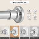 Tension Curtain Rod, Extra Long Outdoor Curtain Rod 43-100 Inch Adjustable, 1.1 Inch Diameter Thick Heavy Duty Silver Shower Curtain Rod, Stainless Steel Shower Rod for Bathroom No Drilling, No Rust