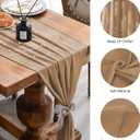 2 Pack 10 Ft Chiffon Table Runner Brown Gauze Long Table Runners 27x120 Inches Sheer Tulle Table Runner for Rustic Wedding Reception Bridal Shower Decorations Birthday Party