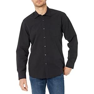 Amazon Essentials Mens Regular-Fit Long-Sleeve Casual Poplin Shirt, Large