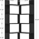Armocity Corner Book Shelf - 6 Tier Corner Bookshelf Etagere Bookcase with Baffle, Freestanding L Shaped Display Shelf Stand for Home Office, Living Room, Bedroom, Kitchen, Black