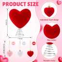 37 Pcs Valentine's Day Tree Decorations Large Heart Tree Toppers 12.2 Inch with 36 Pcs Heart Velvet Ornaments Trees Decorations for Home Valentines Party Romantic Wedding Decor