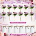 Solsew 3 Sets Artificial Peonies Flower Peony Bouquet with Galvanized Metal Pot Silk Fake Peonies Faux Flower Arrangements for Wedding Table Centerpiece Party Home Room (Purple)