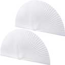 Fainne 2 Pcs Half Moon Window Shade Half Circle Arch Window Blackout, Light Filtering Pleated Fabric Shade No Drill Easy Install Light Blocking Blinds, 36 x 72 Inch (White)