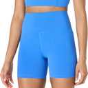 Amazon Essentials Women's Active FormFlex Buttery Soft High Waist Yoga Biker Shorts (Ocean Blue)