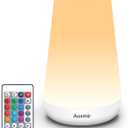 Auxmir Night Light, Dimmable Touch Lamp for Bedroom, Portable Rechargeable Bedside Table Lamp for Baby Nursery, 13 RGB Colors & 5 Brightness, Night Lights for Bedroom Living Room Bathroom Hallways