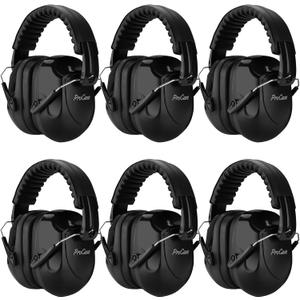 ProCase Noise Reduction Ear Muffs, Sound Proof Ear Protection, NRR 28dB Noise Cancelling Headphones for Adults Kids Autism, Hearing Protection for Shooting Gun Range Mowing -6 Packs, Black