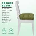 SQUARE MOON Chair Cushions for Dining Chairs, 3 Inch Thick Comfortable Kitchen Chair Pads, Dining Room Seat Cushions with Ties, Machine Washable, 17" x 16" x 3", 4/Pack, Olive Green