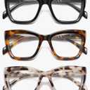 LKEYE Oversized Reading Glasses Women Men Style Blue Light Blocking Computer Square Reader Spring Hinge Eyewear LK6085