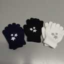 Glooarm 3 Pairs Kids Gloves Winter Gripper Knit Magic Gloves Stretch Warm Cold Weather Gloves for Boys Girls 4-6 Years