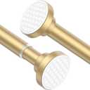 AIZESI Tension Curtain Rod 28 to 48 Inch, 1pcs Tension Rod 1 Inch Diameter Gold Small Shower Curtain Rod Adjustable Non-Drilling, Anti-Slip, Anti-Rust Spring Loaded Curtain Rods