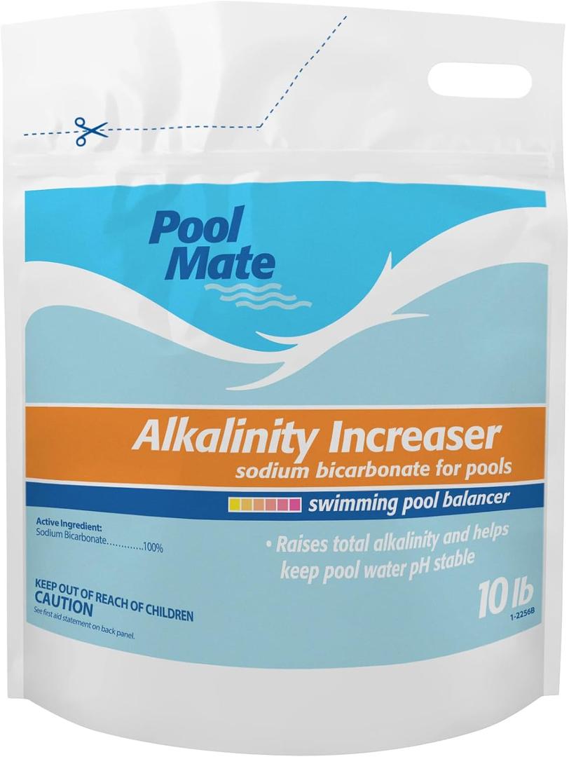 Pool Mate 10-Pounds Premium Alkalinity Increaser for Swimming Pools, 100% Sodium Bicarbonate