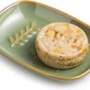 Soap Dish Soap Holder Shower, Ceramic Soap Dishes for Bar Soap Sponge, Shower Soap Dish Soap Saver Tray for Bathroom Kitchen Sink, Easy to Clean, Green (Leaf Design)