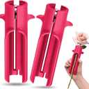 Lasnten 2 Pcs Rose Thorn Stripper Tool Thorn Remover for Roses Leaf Stripper Tool Flower Stem Cleaner Cutter to Removal Leaf for Home Flower Shop Gardening Floral Arrangement (Rose Red)