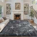 5x7 Ft Area Rugs for Living Room, Grey Plush Fluffy Shaggy Bedroom Rugs Non-Slip, Ultra Soft Carpet for Nursery Kids PlayRoom Dorm Office Indoor